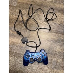 OEM Sony PlayStation 2 DualShock 2 Ocean Blue Transparent Controller SCPH-10010